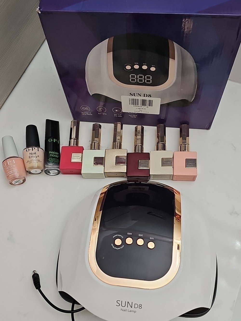 White & Rose Gold LED Nail Lamp for Gel Polish